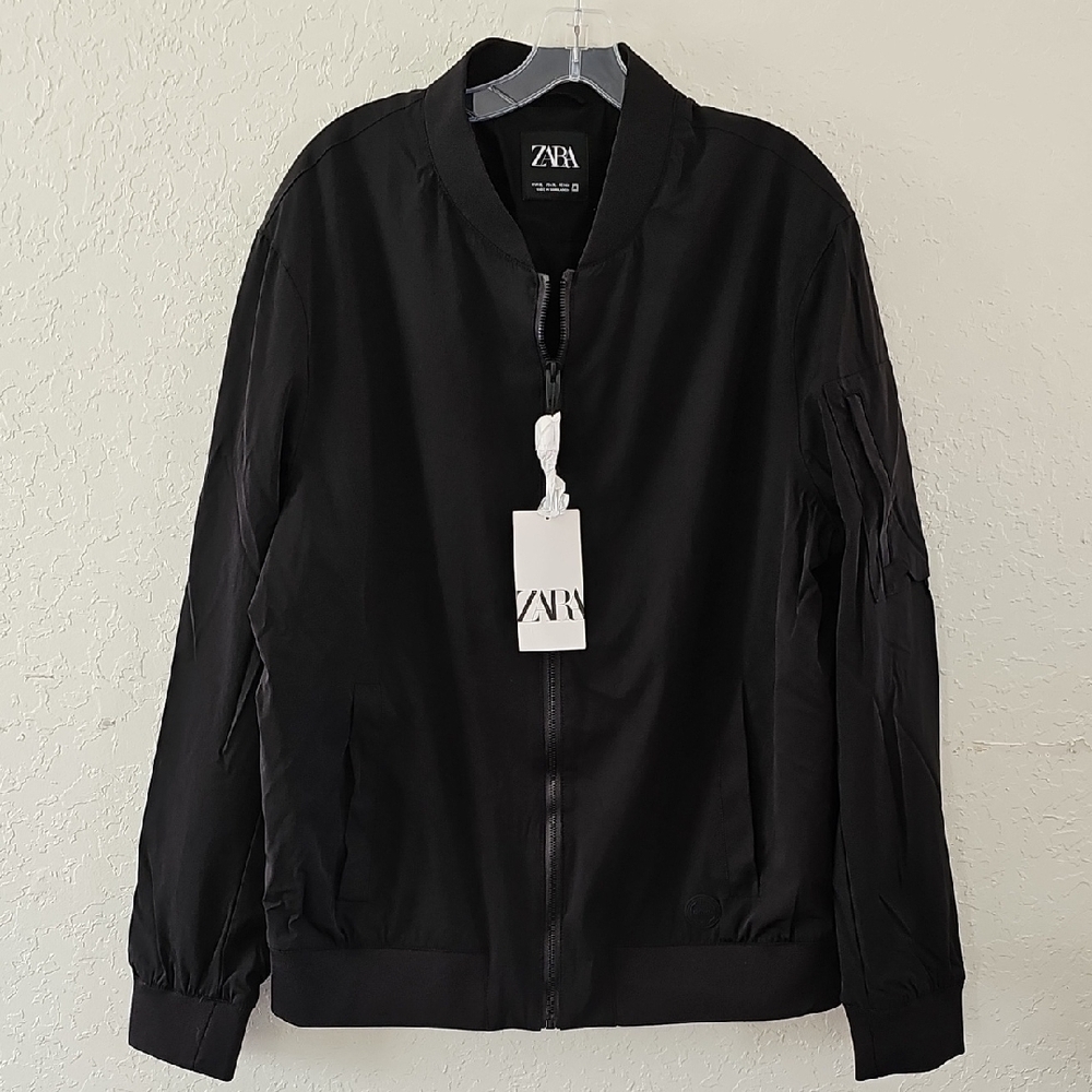 Zara Black Bomber Jacket.
